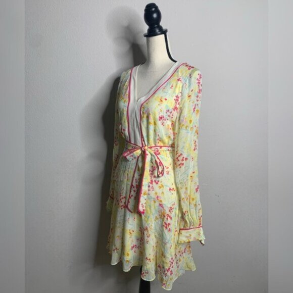 NWT Reiss Molly Floral Puff Long Sleeve Mini Dress - Picture 5 of 13